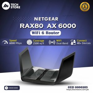 NETGEAR Nighthawk AX6000 8-Stream AX8 Wifi 6 Router (RAX80) (Up to 6 Gbps)