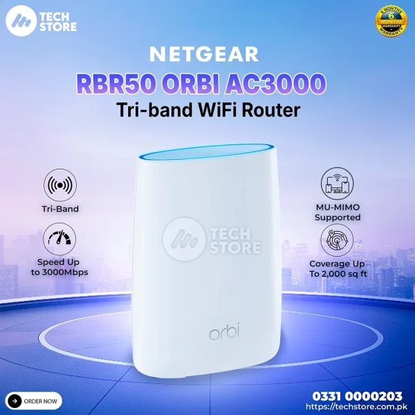 Orbi Ac3000 Router NETGEAR Orbi AC3000 Tri-Band WiFi Mesh Router RBR50 (Branded Used ...