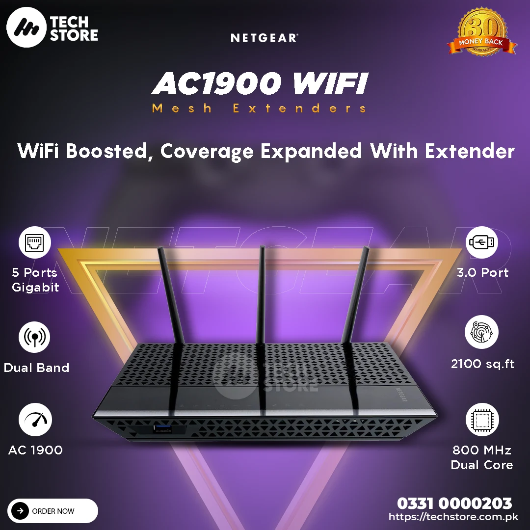 NETGEAR WiFi Mesh Extender EX7000 AC1900 Dual Band Wireless