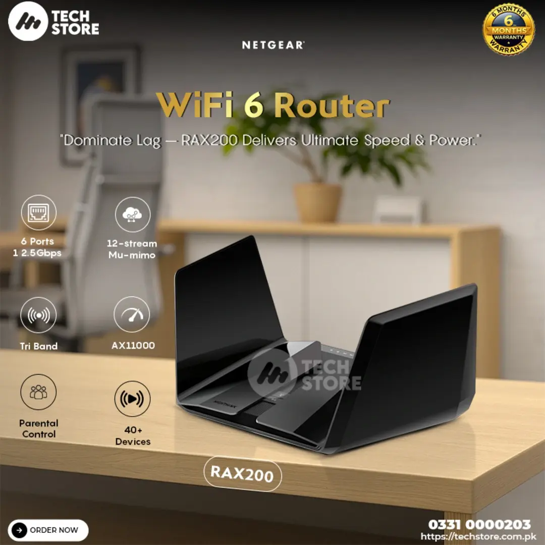 Netgear Nighthawk AX11000 WiFi 6 Router (RAX200) Tri-Band 12-Stream WiFi 6 Router (up to 10.8Gbps)