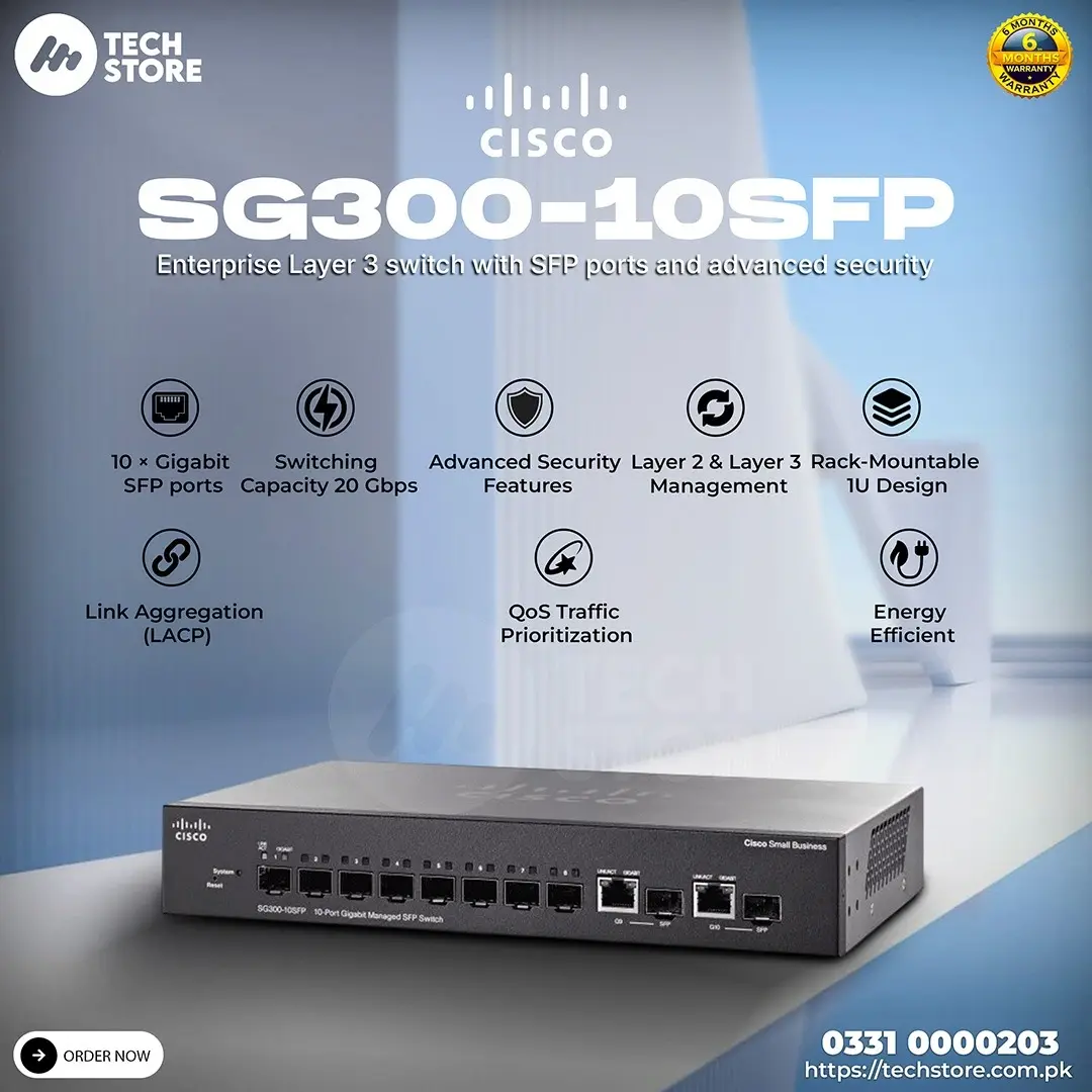 Cisco SG300 10SFP 10-Port Gigabit Managed Switch In Pakistan