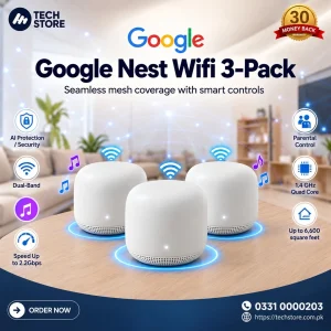 Google Nest Wifi Mesh Router - Pack of 3 in Pakistan -1 H2D Router with 2 H2E Points