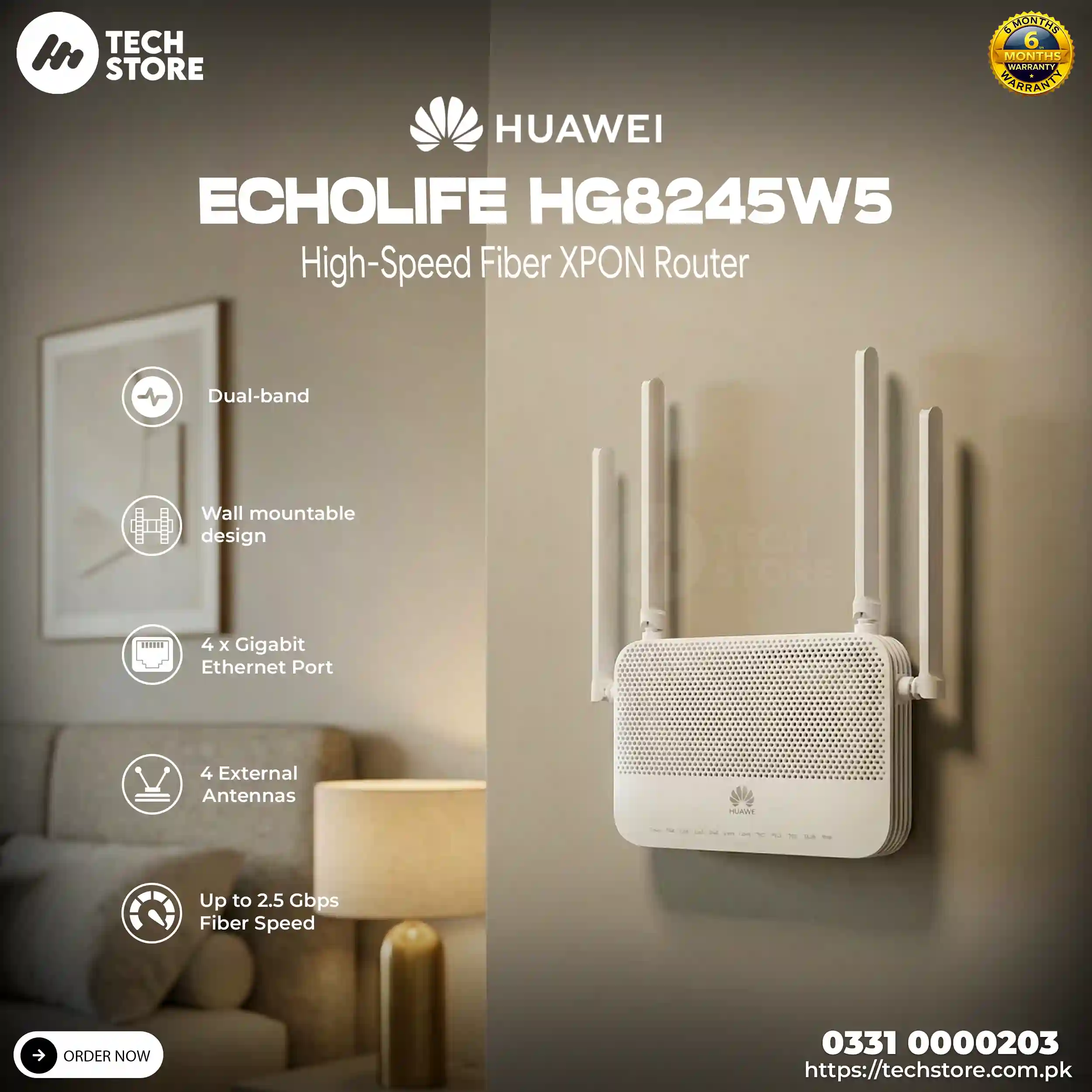 GPON EPON Router Huawei Dual-Band EPONGPON Fiber Optic Router Huawei 8245w5 High-Speed Wi-Fi for Pakistan