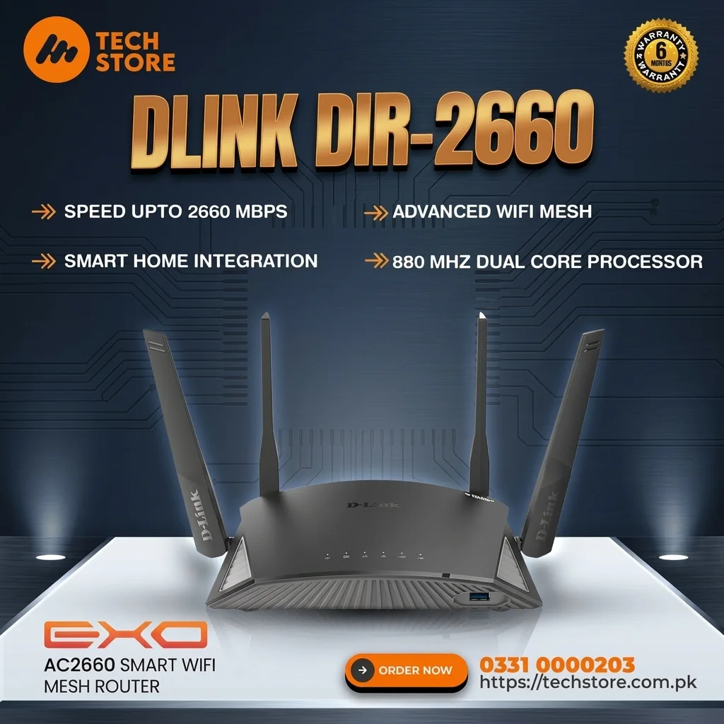 D-Link DIR-2660 EXO Mesh WiFi Router AC2600 MU-MIMO Smart