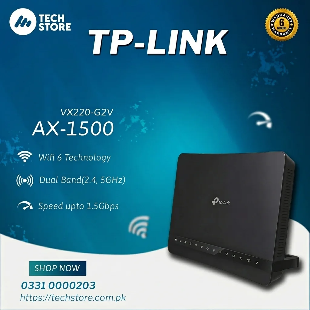 WiFi 6 Router TP-Link Archer AX1500 Wi-Fi 6 Router Next-Gen NBNVDSLADSL Modem Router With VoIP