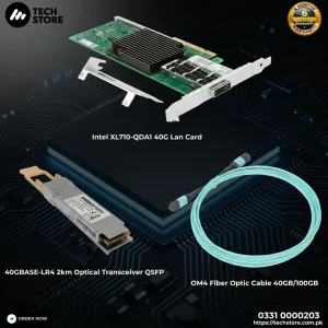 Intel XL710-QDA1 40G LAN Card + 40GBASE-LR4 Optical Transceiver Module + OM4 Fiber Optic Cable 40GB/100GB