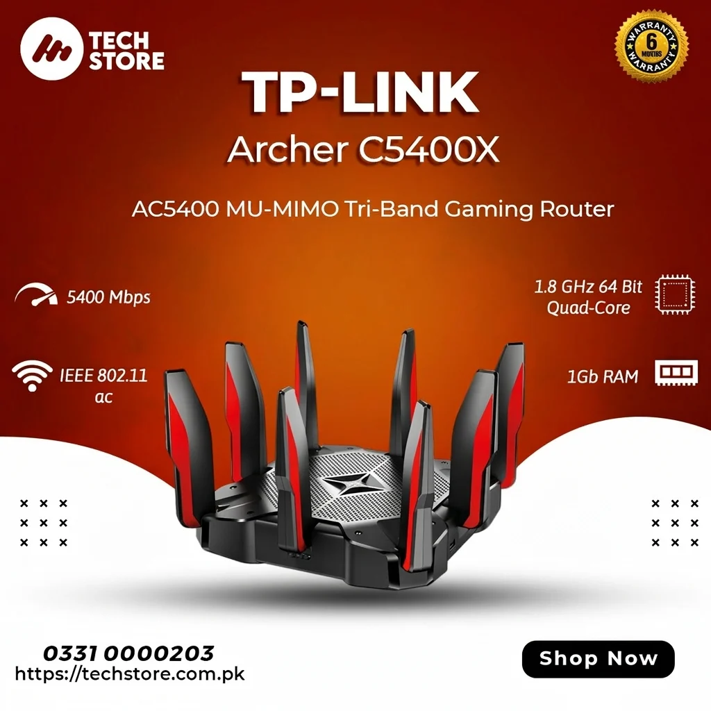 TP-Link Archer C5400X | TP-Link AC5400 MU-MIMO Tri-Band Gaming Router Pakistan