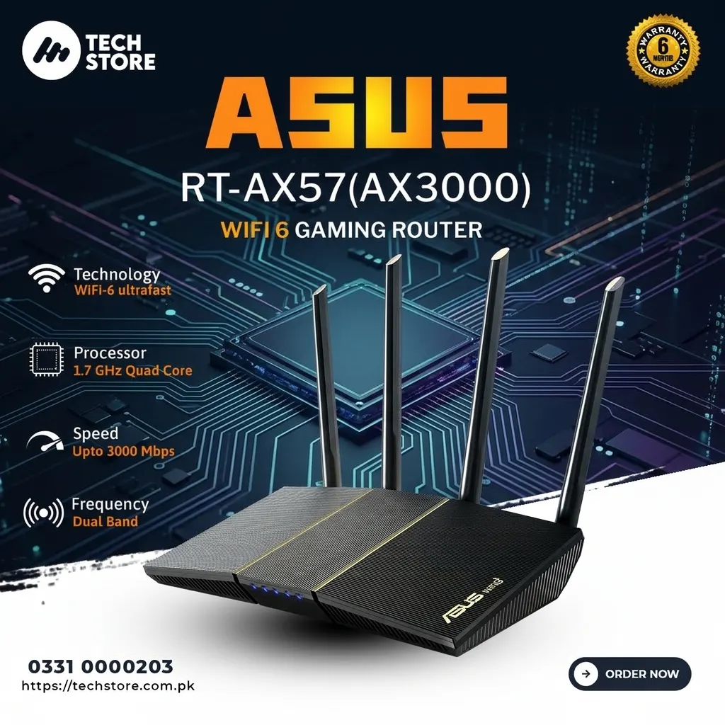 ASUS Wi-Fi 6 Router ASUS RT-AX57 Gaming Router AX3000 In Pakistan