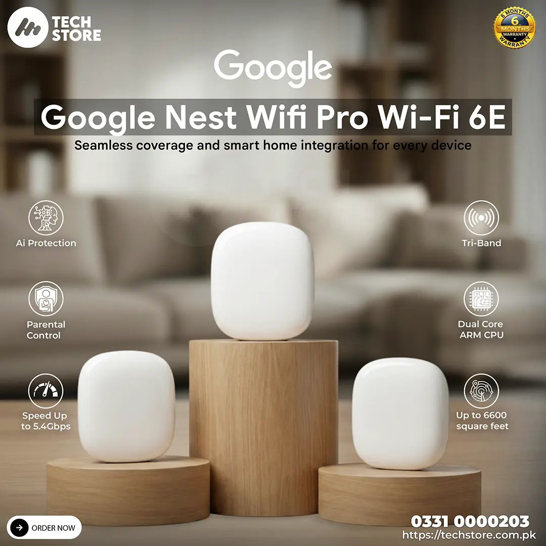 Google Nest WiFi Pro - 6E - Reliable Home Wi-Fi System with Fast Speed and Whole Home Coverage - Mesh Router - 3 Pack