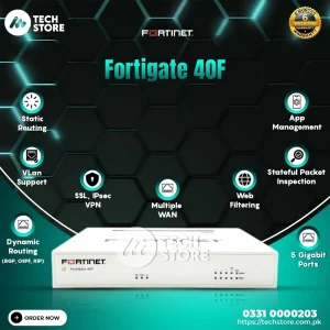 FORTINET FortiGate-40F Firewall Appliance – 5 Gigabit Ethernet RJ45 Ports