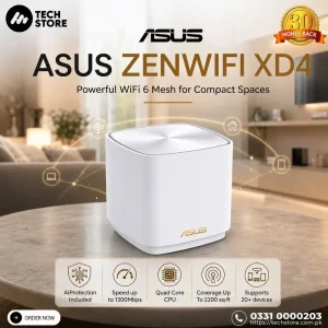 ASUS ZenWiFi XD4 AX1800 Mini Mesh WiFi 6 System Coverage Up to 1600 sq.ft. Single Node Pack of 1 Renewed