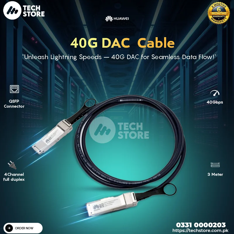 Huawei 40G DAC Cable | Huawei QSFP+Passive Cable 3M QSFP+40G-CU3m DAC Cable