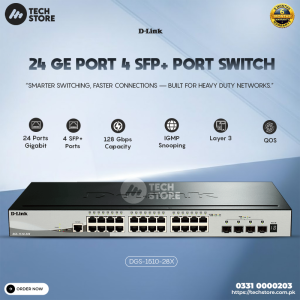 D-Link DGS-1510-28X 28-Port Stackable Gigabit Switch with 4 x 10G SFP+ Ports
