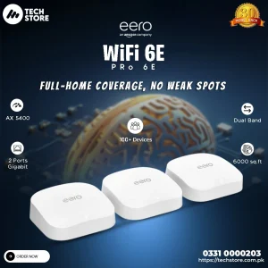 Home 2 eero Pro 6E in Pakistan eero Pro 6E AX5400 Wi-Fi 6E Tri-Band Gigabit Mesh System Pack of 3