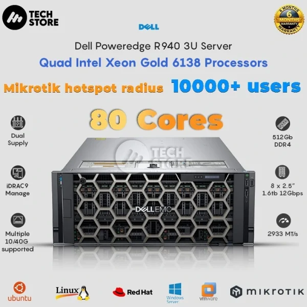 Dell Server PowerEdge R940 3U 80-Core Server in Pakistan