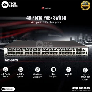 Huawei S5731-S48P4X PoE+ Switch | 48-Port Gigabit Layer 3 Managed Switch with 4x 10G SFP+ Uplink