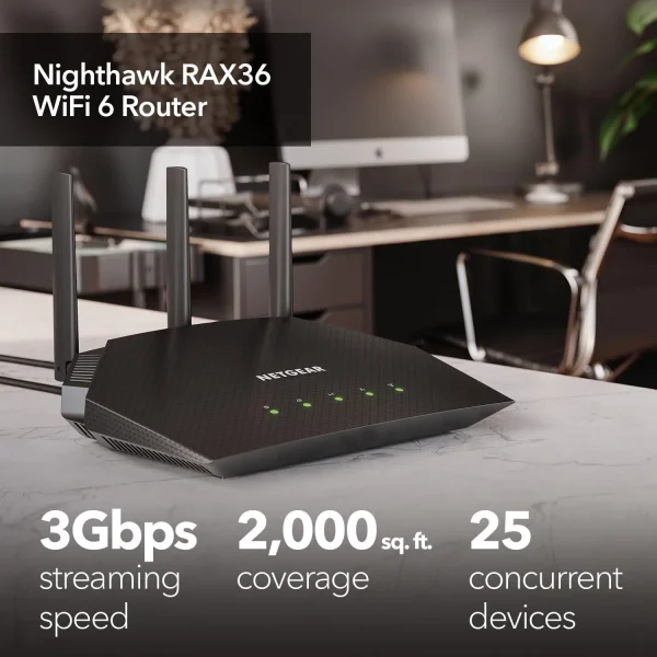 Router Rax 48 Netgear Nighthawk AX3000 Dual-Band WiFi 6 Router (RAX36S) | Best WiFi 6 ...