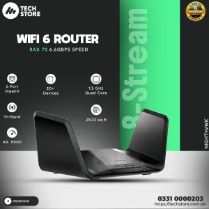 Netgear Nighthawk RAX70 WiFi 6 Router | Nighthawk AX6600 Tri-Band Router | Branded Used