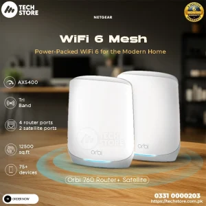 Netgear Orbi 760 Tri-band WiFi 6 Mesh Router Add-on Satellite, 5.4Gbps | Pack of 2 (Eroup varient )