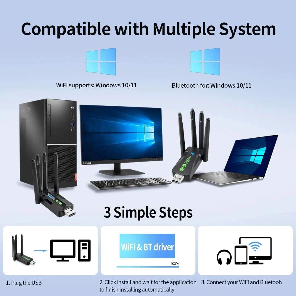 Wi-Fi Dongle AX900 Wi-Fi 6 Wireless USB Adapter with Bluetooth 5.4 | Best Wi-Fi Dongle Price in Pakistan – Tech Store - Image 4