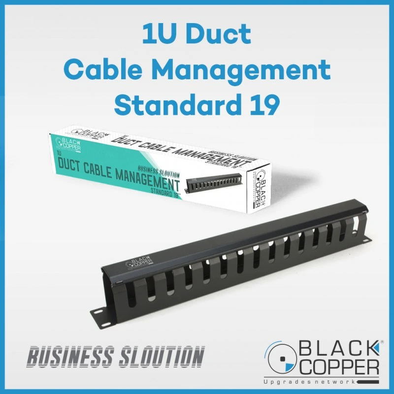 1U Finger Duct Cable Manager Panel with Cover