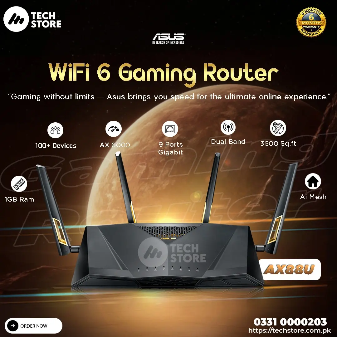 ASUS RT-AX88U AX6000 Wireless Dual-Band Wi-Fi 6 Smart Router