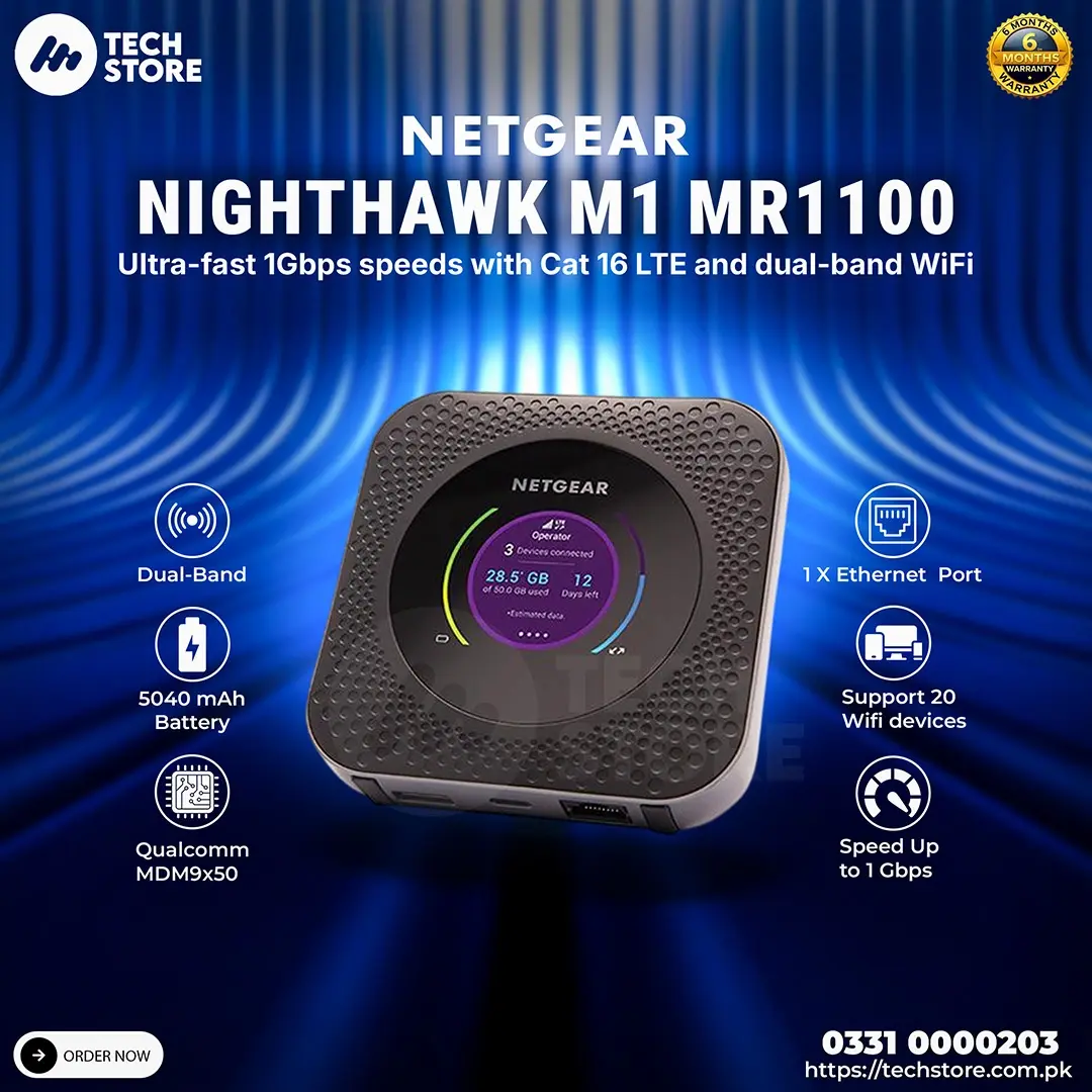 NETGEAR Nighthawk M1 MR1100 WiFi SIM Router 4G LTE Mobile Hotspot Tech Store Pakistan