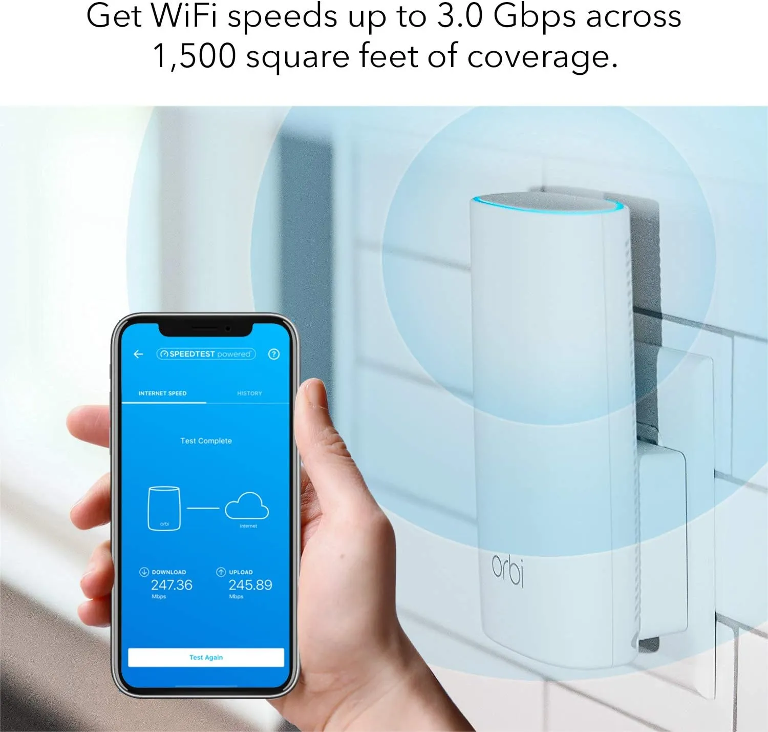 NETGEAR Orbi RBW30 AC2200 Mesh WiFi Satellite Extender