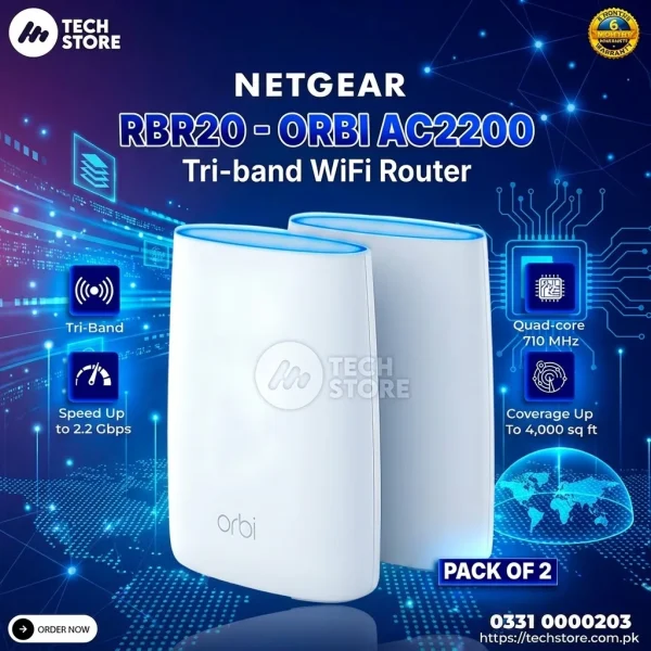 Orbi Micro Router Rbr20 Netgear Orbi RBR20 AC2200 Tri-Band Mesh WiFi Router | Whole Home ...