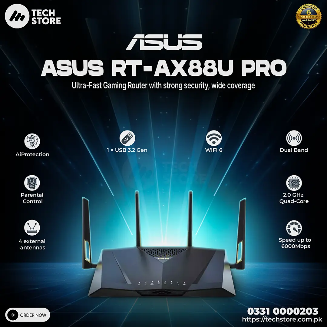 RT-AX88U Pro｜WiFi Routers ASUS RT-AX88U Pro Wi-Fi 6 Router Price in Pakistan