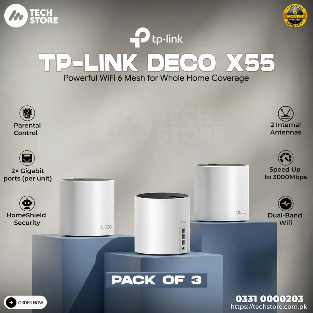 TP-Link Deco X55 AX3000 Mesh WiFi 6 System at Tech store