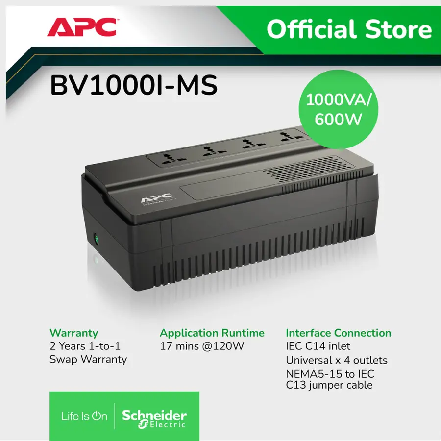 APC BV1000I-MS 1000VA UPS Price in Pakistan | AVR Backup Power