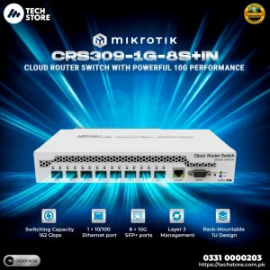 MikroTik CRS309-1G-8S+IN Desktop Switch | 8× SFP+1× Gigabit Ethernet
