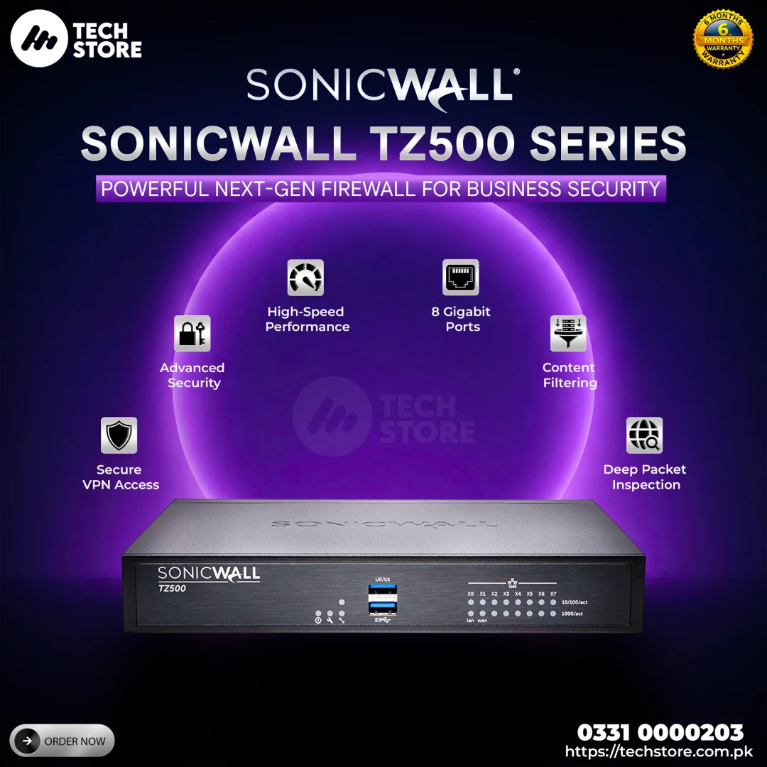 Dell SonicWall TZ500 8-Port Gigabit Firewall Network Security Appliance