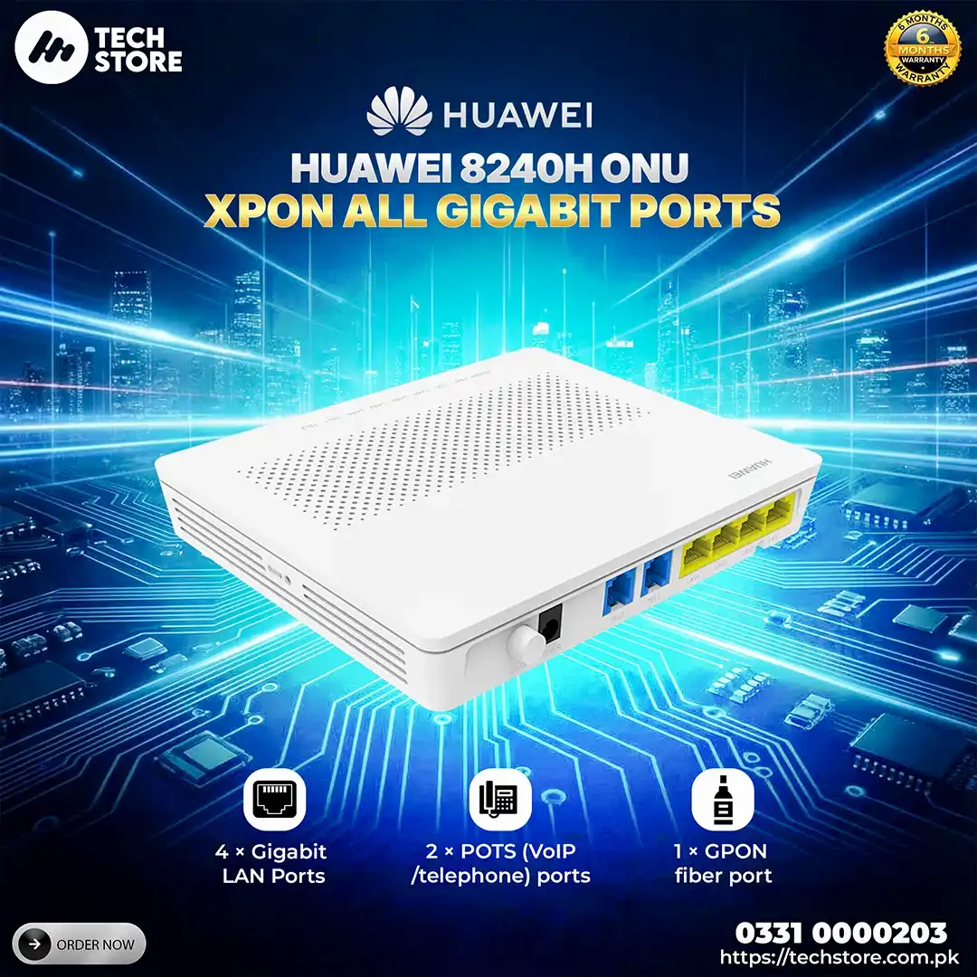 Huawei EchoLife HG8240H XPON ONU 4GE 2POTS Fiber Modem FTTH