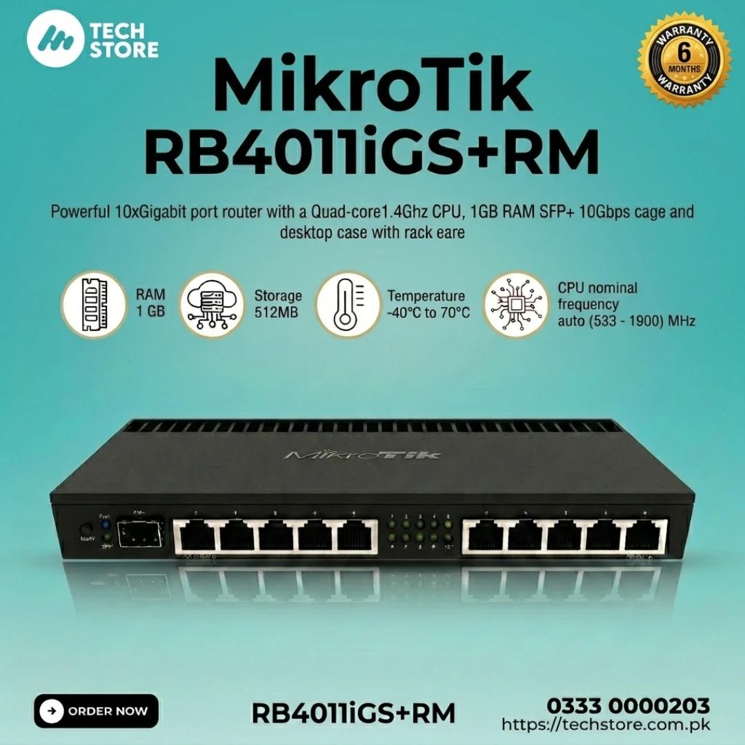 MikroTik RB4011, RB4011iGS+RM, MikroTik router, Gigabit router, 10 port router, SFP+ router, 10Gbps router, MikroTik review, enterprise router, Rackmount router, RouterOS v7, ISP router, networking device, best router 2026, high performance router, quad core router, Mikrotik setup, IT networking, fiber router, PoE router