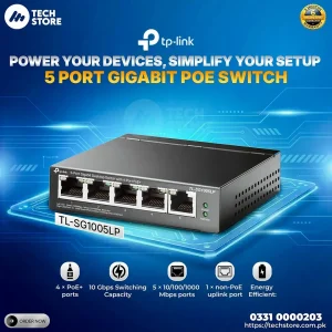TP-Link Gigabit Switch TL-SG1005LP 5-Port PoE+ Desktop Switch