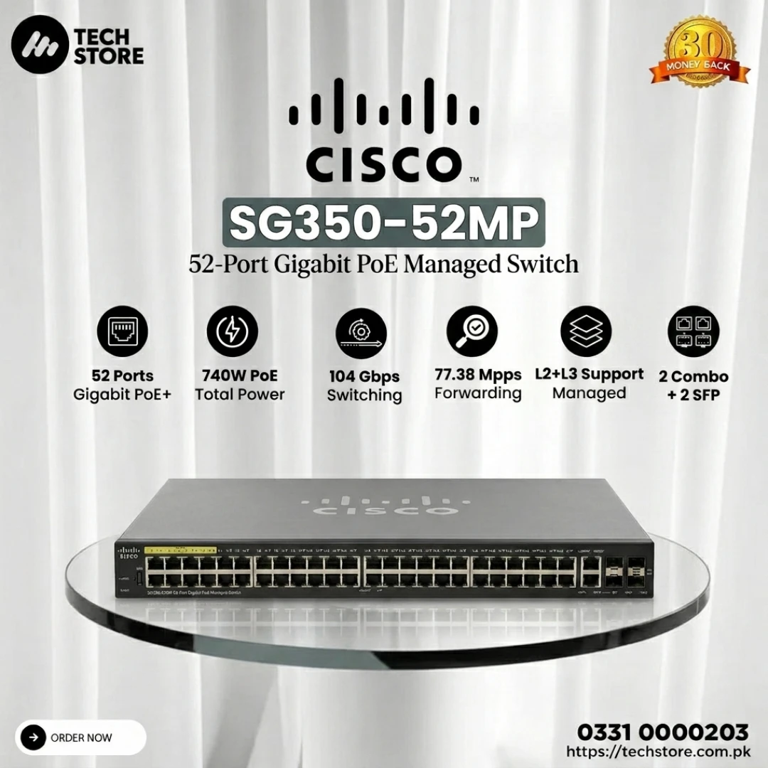 Cisco SG350-52MP 52-Port Gigabit PoE Managed Switch
