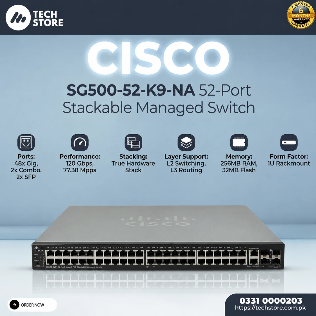 Cisco SG500-52-K9-NA 52-Port Stackable Managed Switch