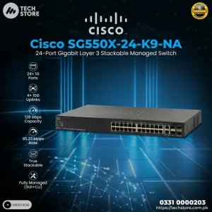 Cisco SG550X-24-K9-NA 24-Port Gigabit Layer 3 Stackable Managed Switch