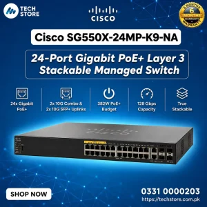 Cisco SG550X-24MP-K9-NA 24-Port Gigabit PoE+ Layer 3 Stackable Managed Switch