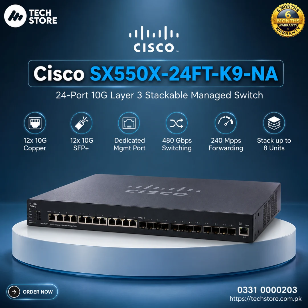 Cisco SX550X-24FT-K9-NA 24-Port 10G Layer 3 Stackable Managed Switch