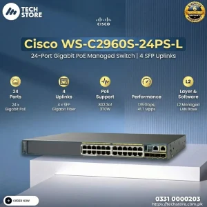 Cisco WS-C2960S-24PS-L 24-Port Gigabit PoE