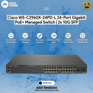 Cisco WS-C2960X-24PD-L 24-Port Gigabit PoE+ Managed Switch 2x 10G SFP