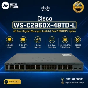 Cisco WS-C2960X-48TD-L 48-Port Gigabit Managed Switch Dual 10G SFP+ Uplink