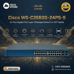 Cisco WS-C3560G-24PS-S 24-Port Gigabit PoE Layer 3 Managed Switch | 4× SFP Uplink