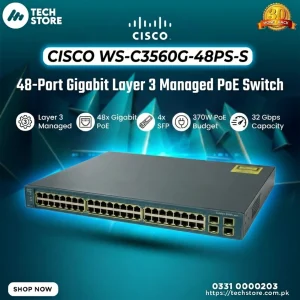 Cisco WS-C3560G-48PS-S 48-Port Gigabit Layer 3 Managed PoE Switch