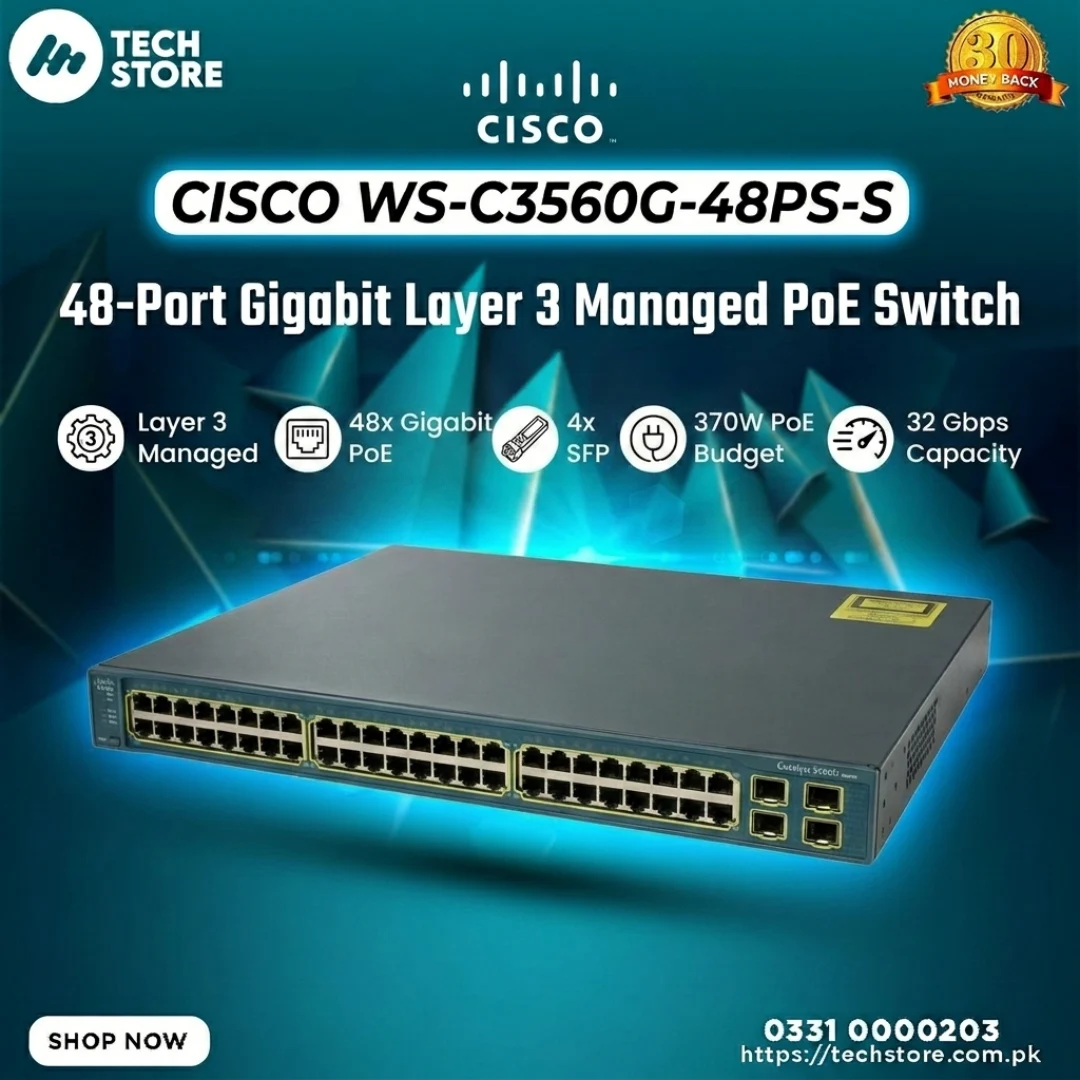 Cisco WS-C3560G-48PS-S 48-Port Gigabit Layer 3 Managed PoE Switch