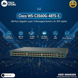 Cisco WS-C3560G-48TS-S 48-Port Gigabit Layer 3 Managed Switch 4× SFP Uplink