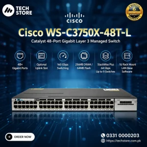 Cisco WS-C3750X-48T-L Catalyst 48-Port Gigabit Layer 3 Managed Switch